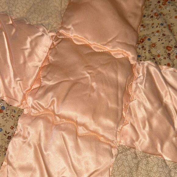 Vintage 1950’s 1960’s Pink Quilted King Size Comforter Blanket 109”X90” - Picture 8 of 12